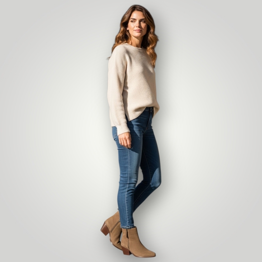House of Harlow 1960 Tan Suede Ankle Boots 7.5 Western Block Heel Booties